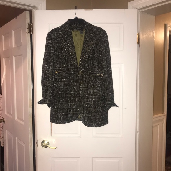 Multicolored Tweed Coat. Size 14. - Picture 2 of 7